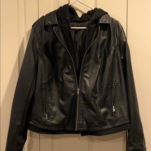 Dual layered pleather jacket
